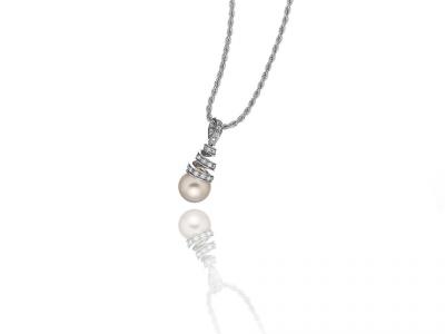 Girocollo in Oro Diamanti e Perla ø 8 mm